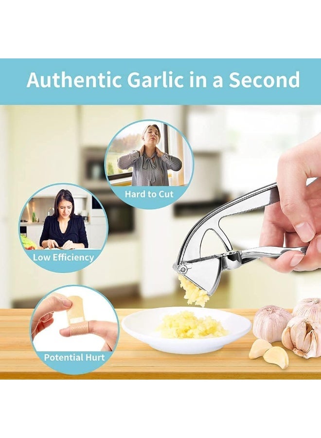 ماستر جولد هراسة ثوم يدوي من الفولاذ المقاوم للصدأ احترافية و عالية الجوده | مكبس قوي بتصميم مريح و مقاومة للصدأ | تقطيع سريع للثوم الفلفل والزنجبيل | أداة مطبخ احترافي مقاوم للصدأ - Image 4